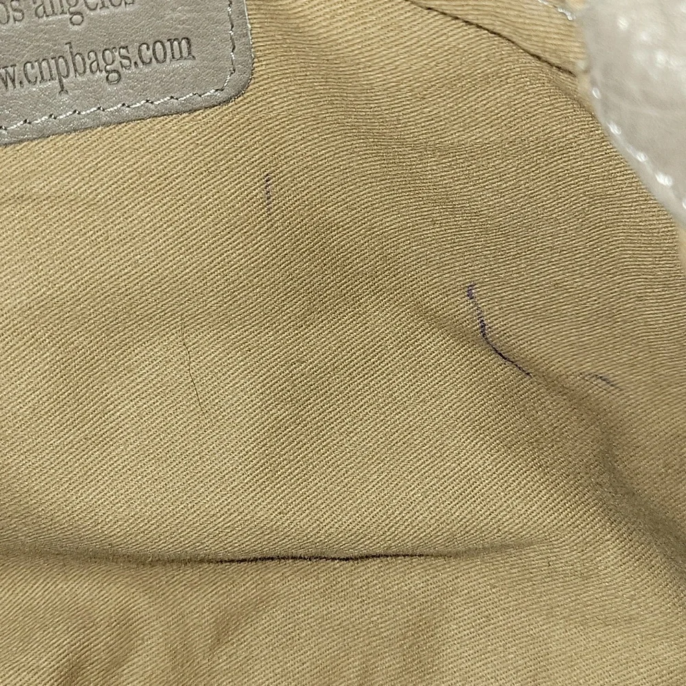 Cut & Paste for Anthropologie Studded Gray Leather Shoulder Bag